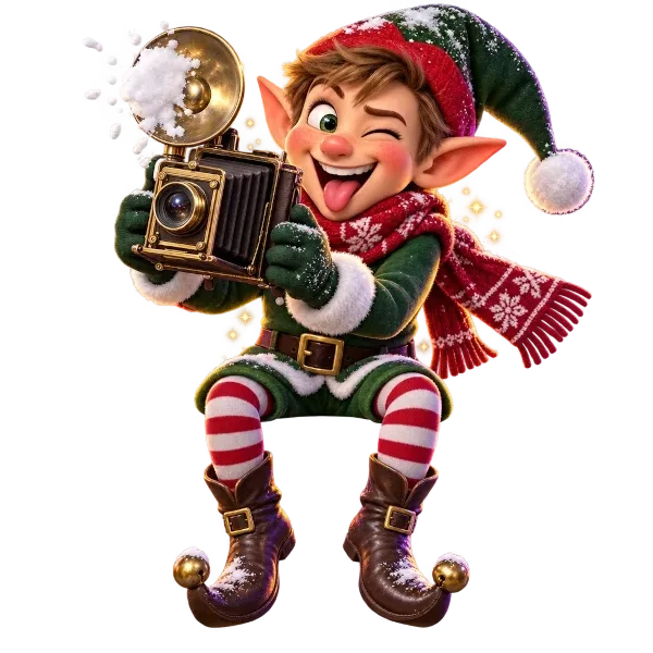 Świąteczny Elf fotograf