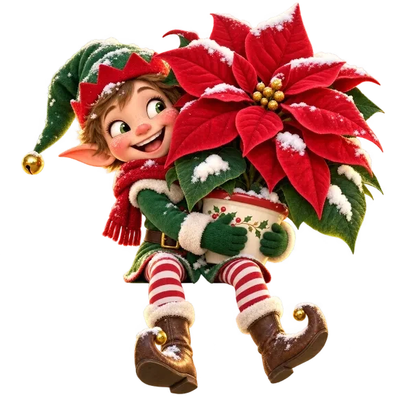 Świąteczny Elf w Zimowym Ogrodzie